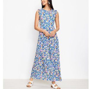 LOFT Beach Ruffle Tiered Maxi Dress Size M